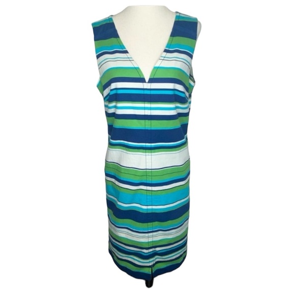 Talbots Peyton striped shift knee-length dress, sz 8 - Picture 2 of 12